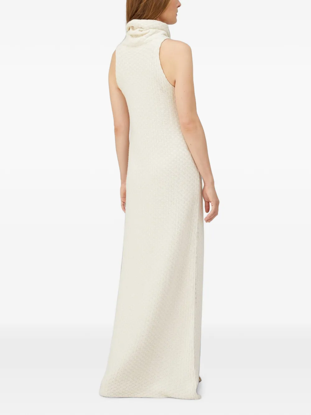 RETORI Mouwloze maxi-jurk met maxi-kraag Beige