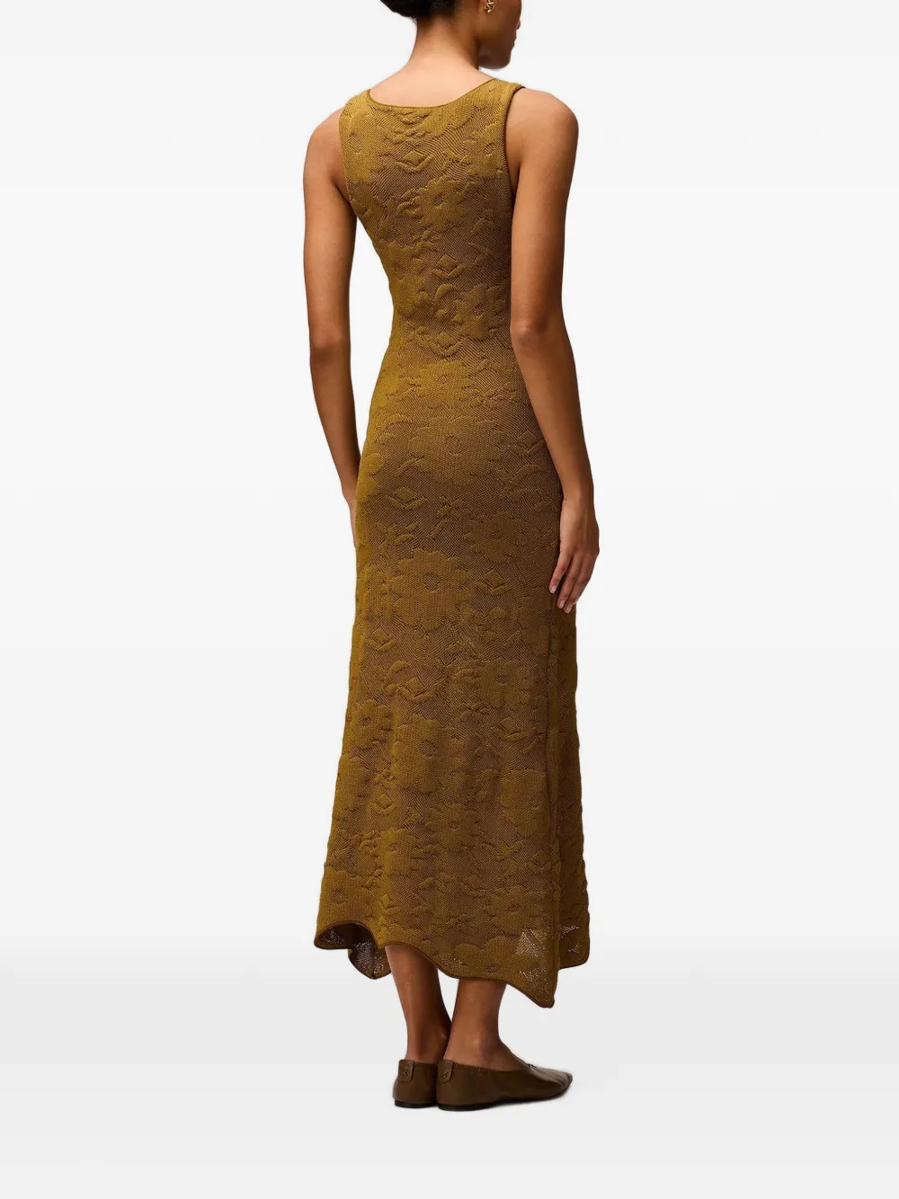 RETORI Gebreide midi-jurk met jacquard Bruin