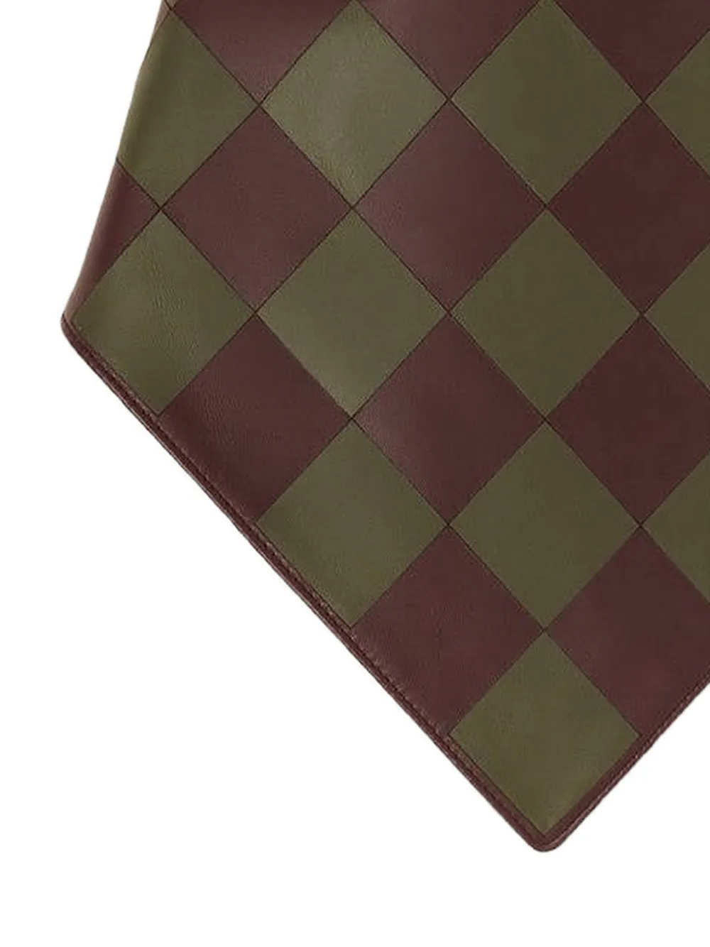 RETORI Leren bandana met Damier-patroon Bruin