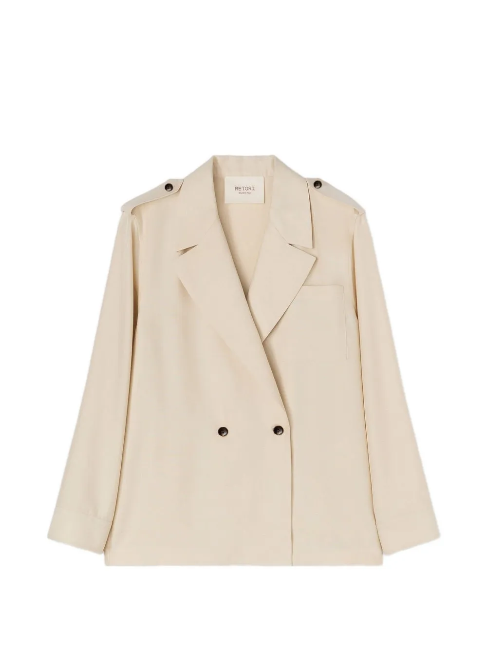 RETORI two buttons silk blazer - Nude