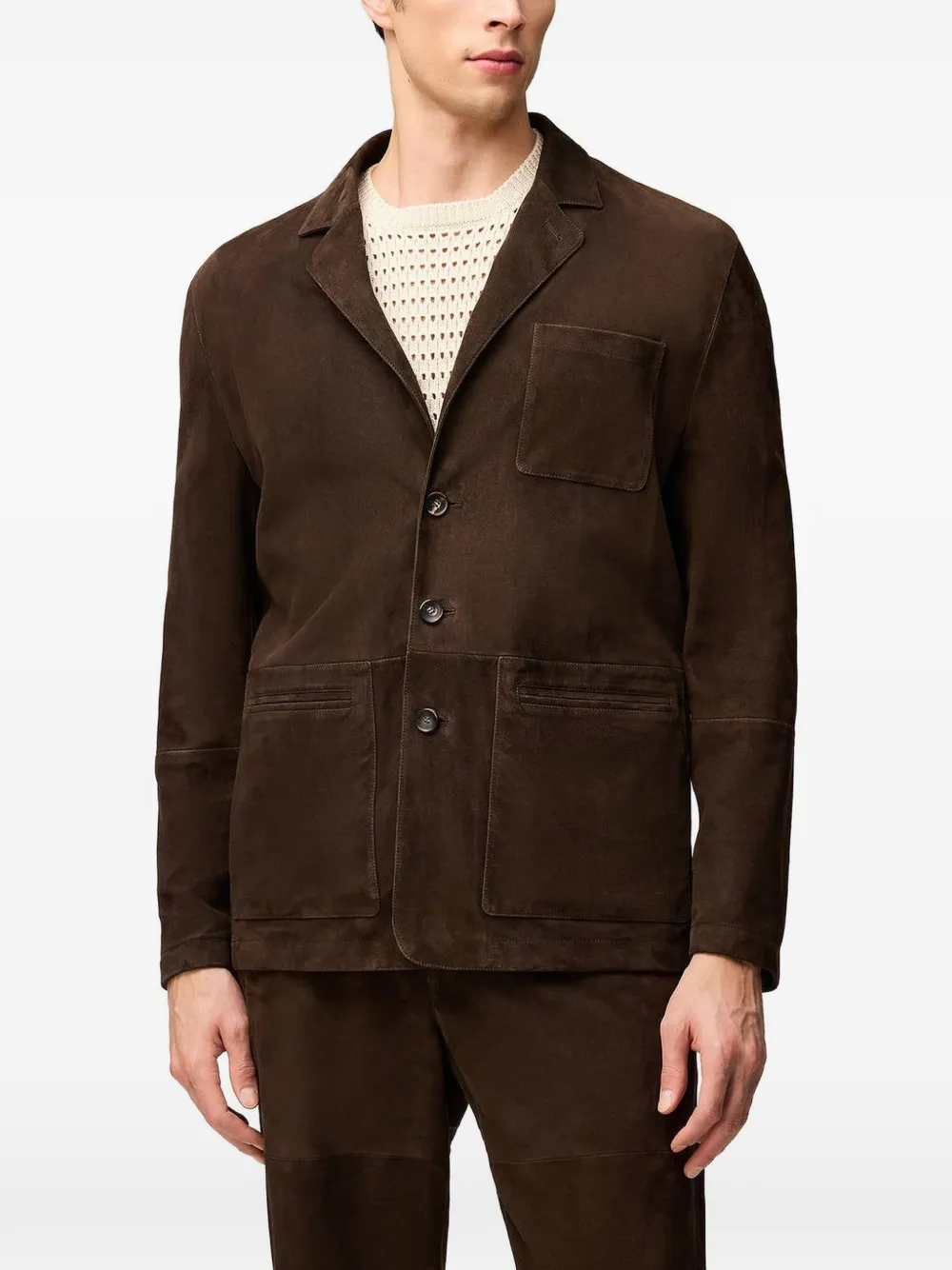 RETORI Blazer met enkele rij knopen Bruin