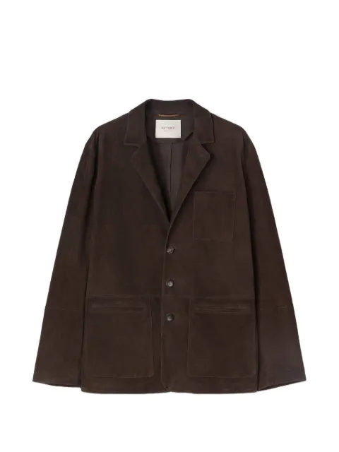 RETORI suede single-breasted blazer