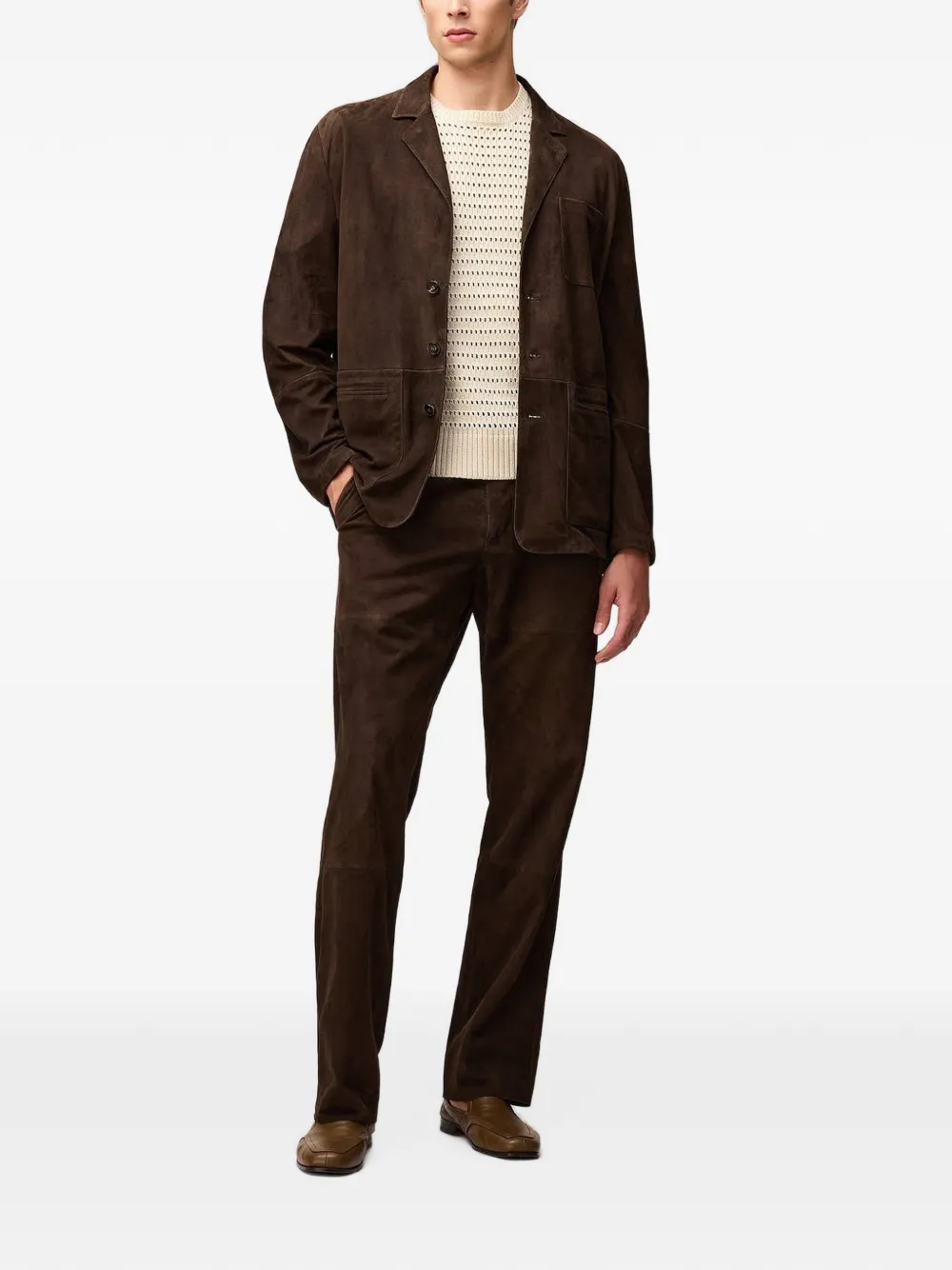RETORI Blazer met enkele rij knopen Bruin