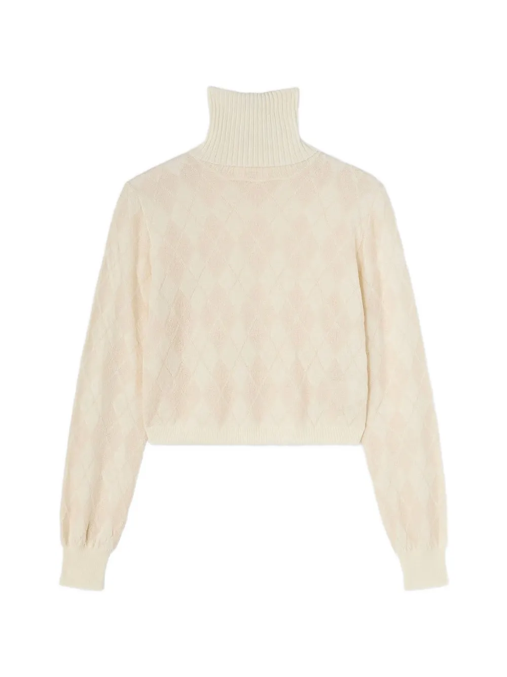 RETORI argyle-jacquard turtleneck sweater - Nude