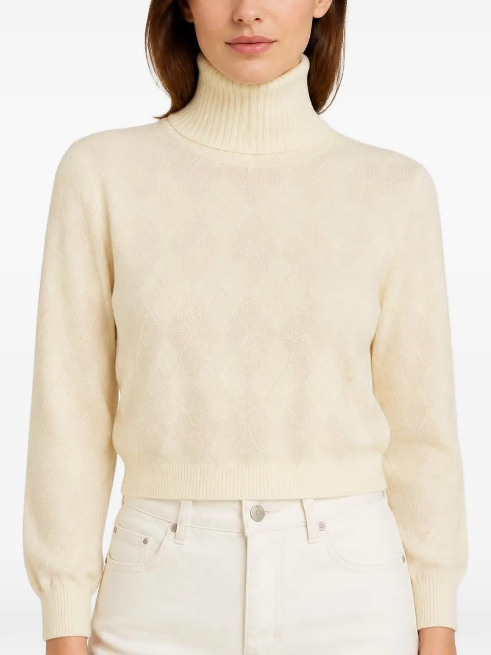 RETORI Coltrui met argyle-jacquard Beige