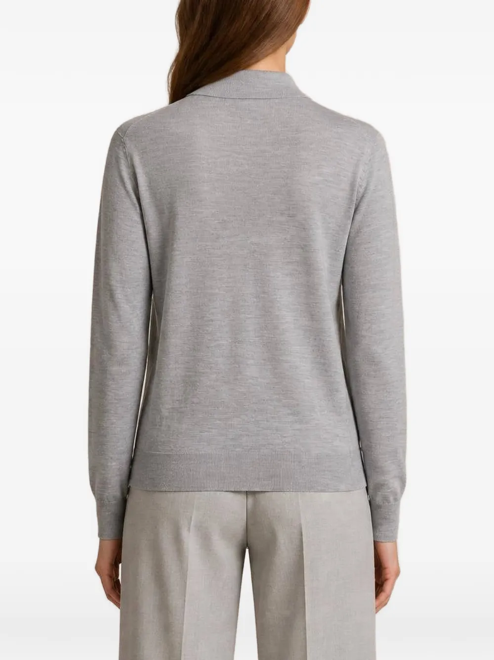 RETORI Gebreid poloshirt Grijs
