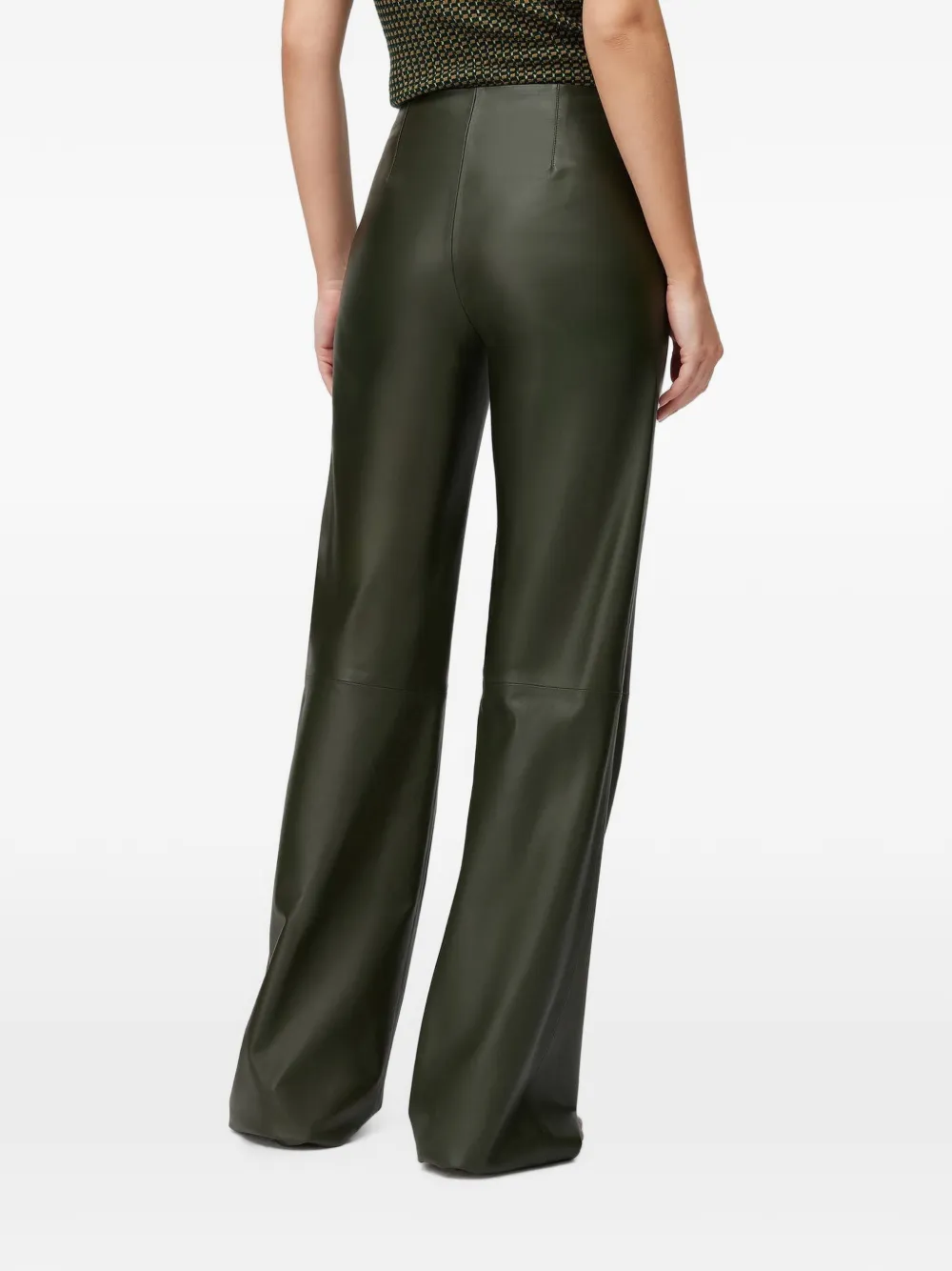 RETORI Straight broek met flared manchetten Groen