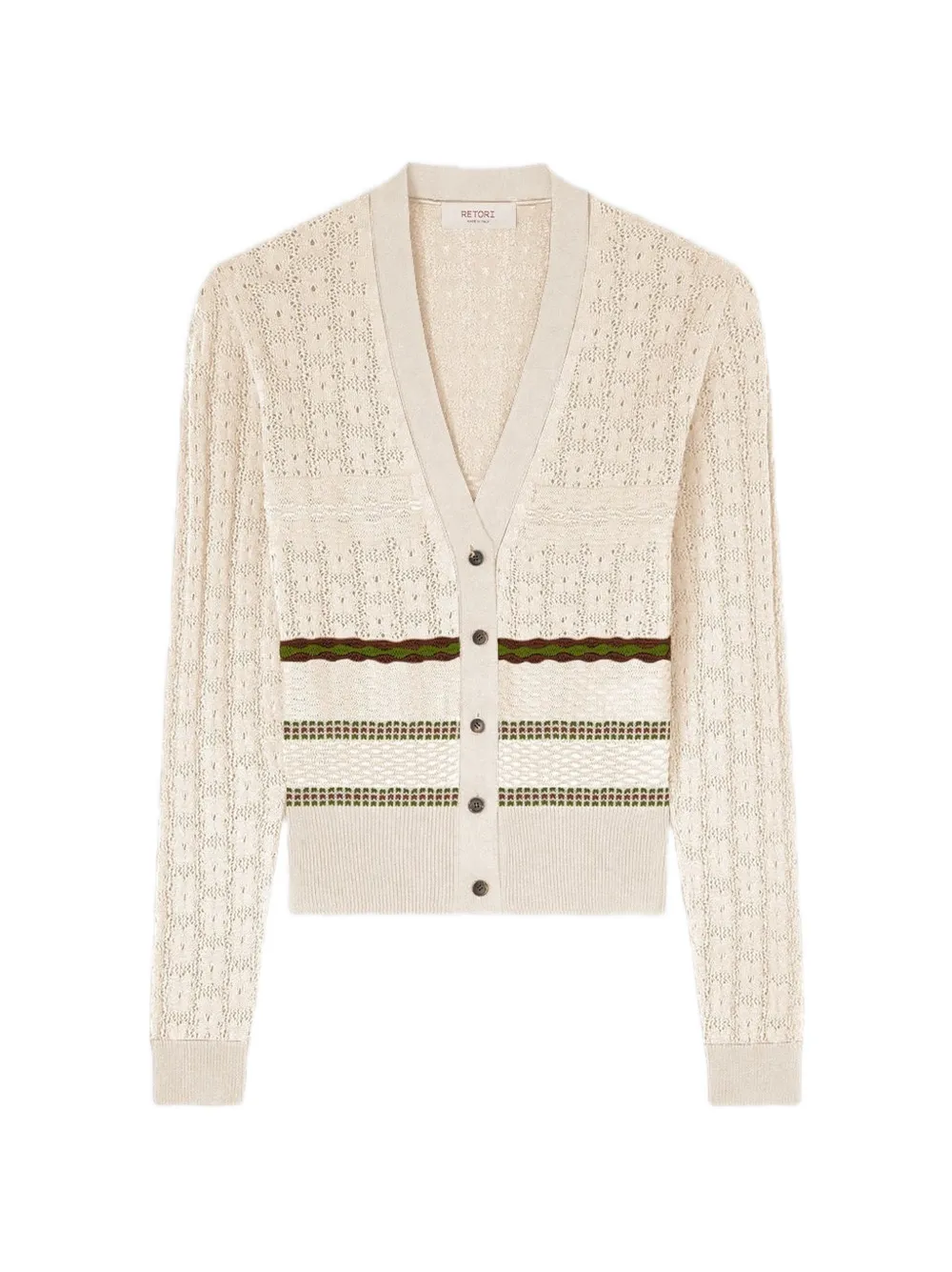 RETORI mix-stitch knit cardigan - Toni neutri