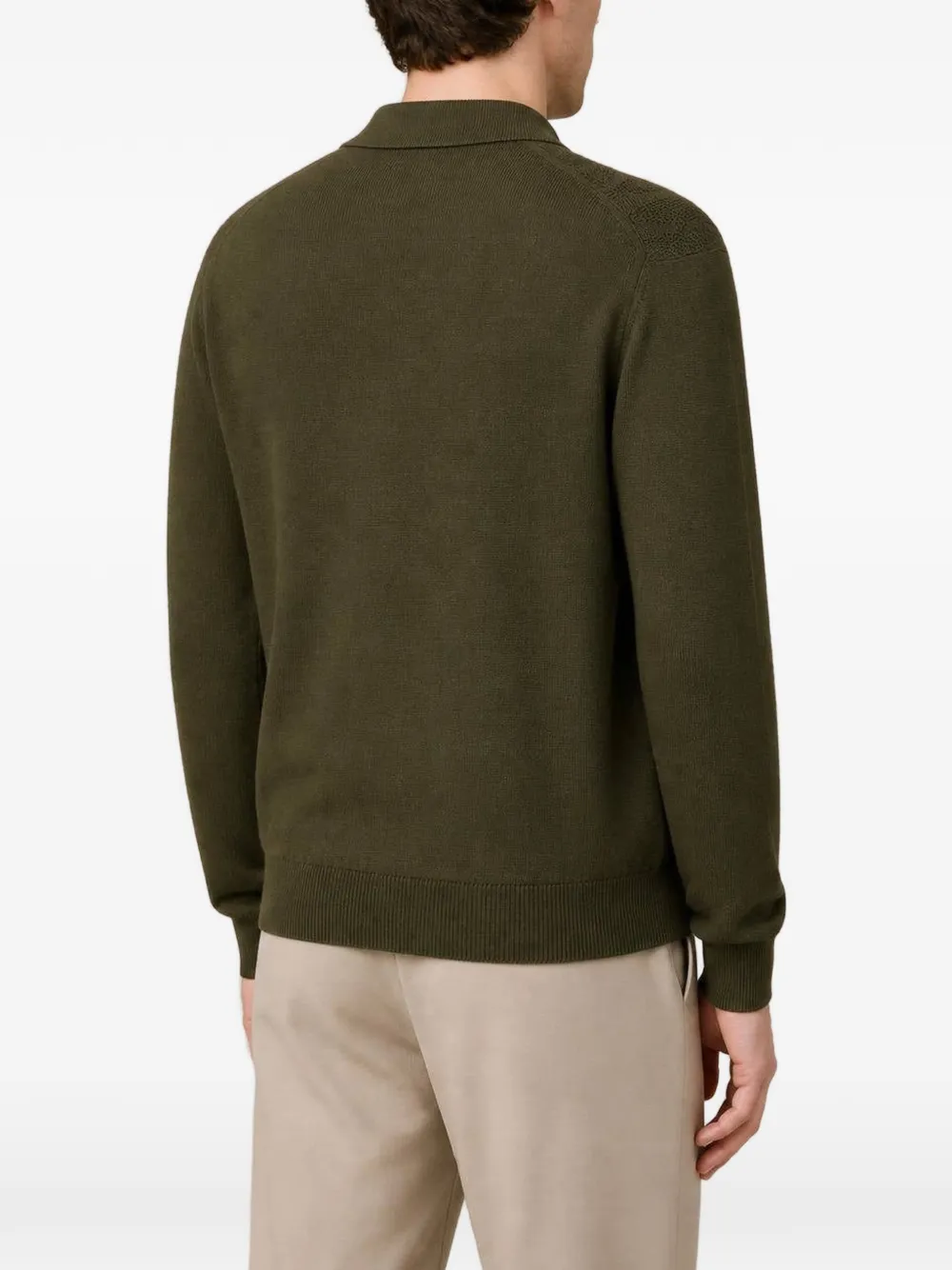 RETORI Poloshirt met lange mouwen en argyle-patroon Groen