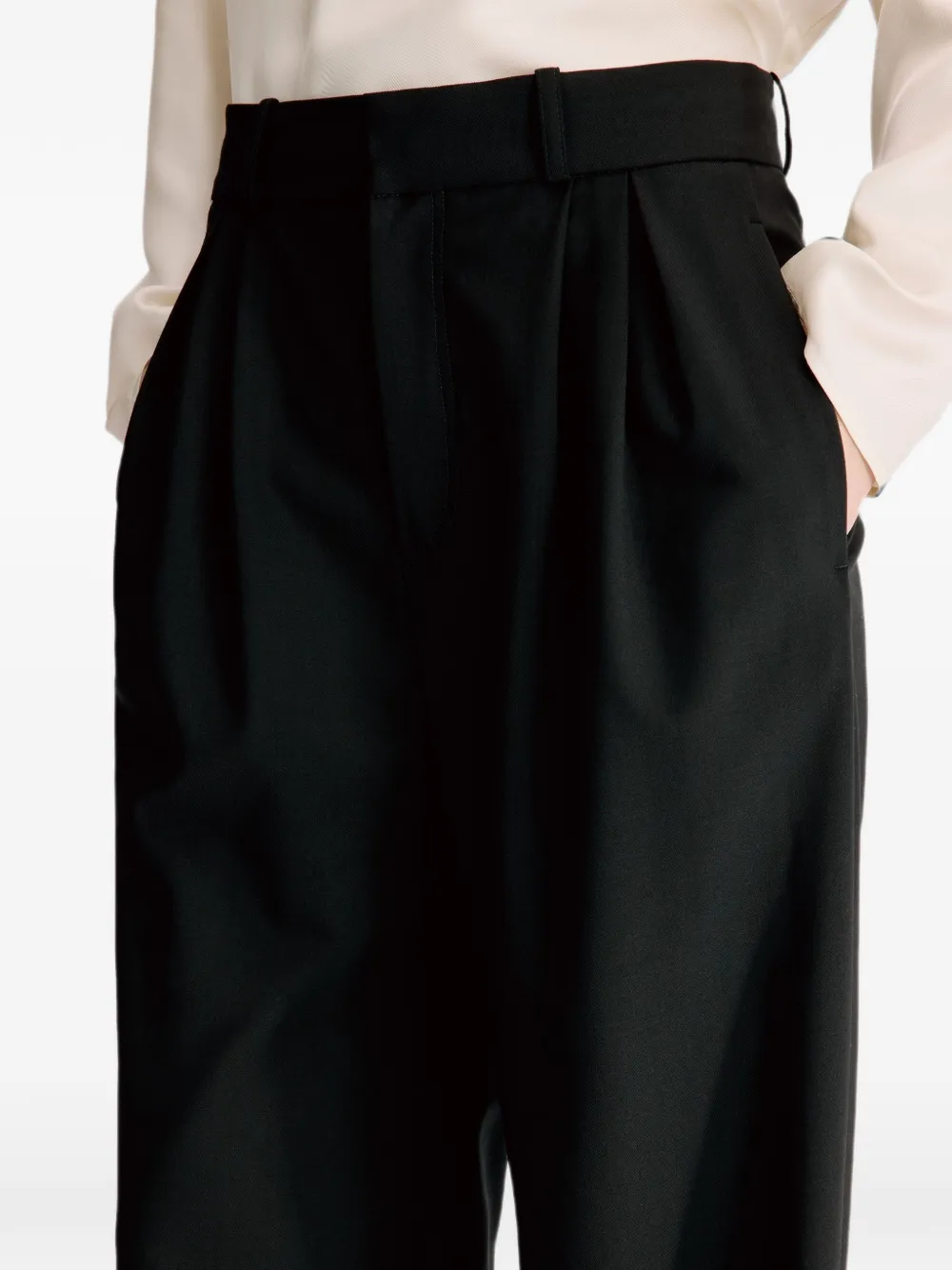 LouLou de Saison Nat geplooide Grain de Poudre broek Zwart