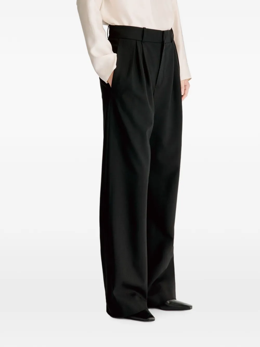 LouLou de Saison Nat geplooide Grain de Poudre broek Zwart