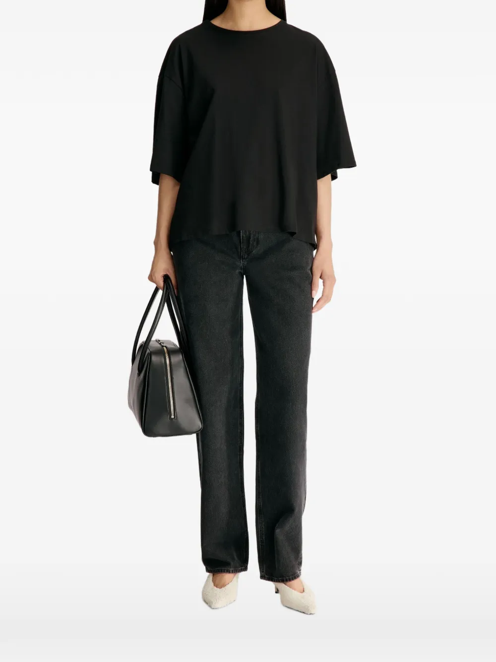 LouLou de Saison Osis LDS oversized boxy T-shirt Zwart