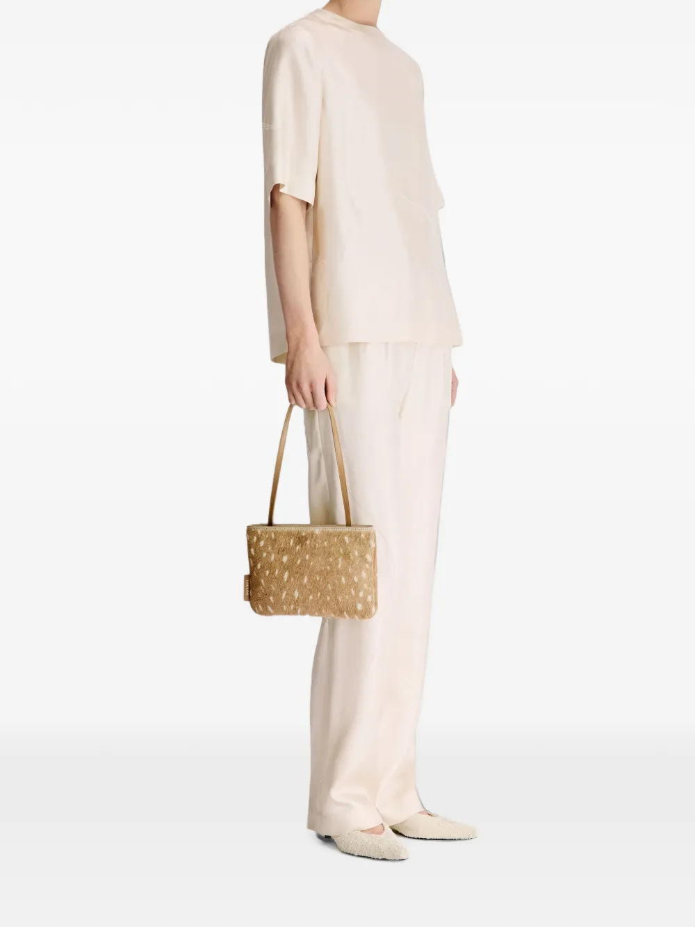 LouLou de Saison Remo blouse met korte mouwen Beige