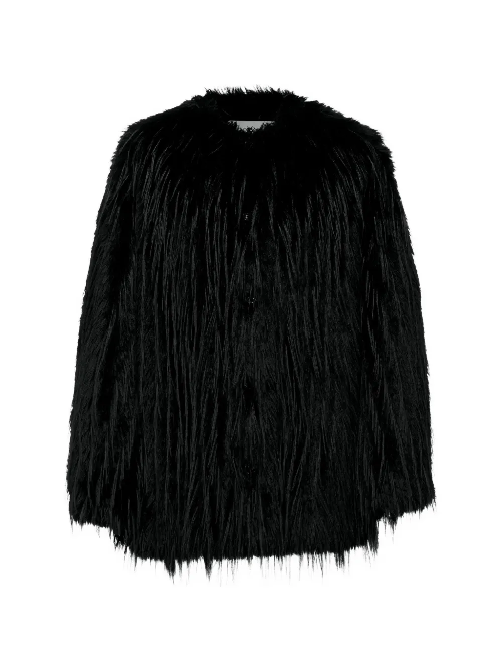 LouLou de Saison Cappotto in pelliccia sintetica senza colletto - Nero
