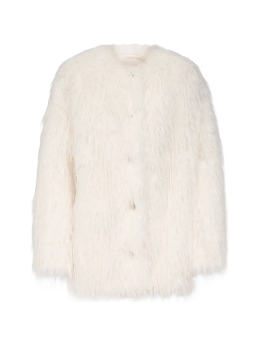 LouLou de Saison faux-fur collarless coat
