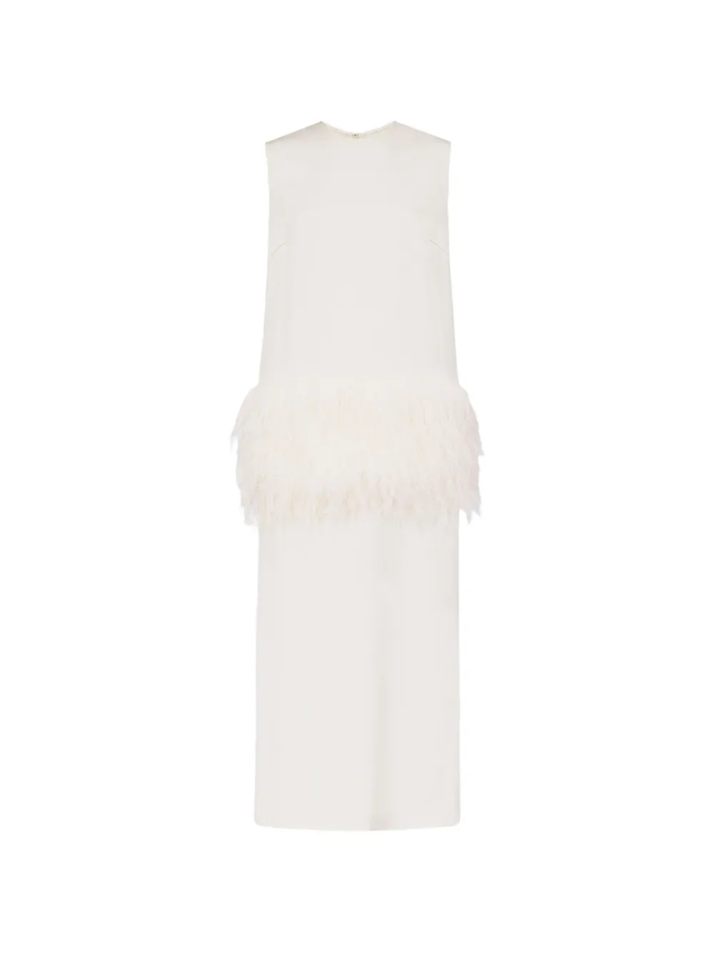 LouLou de Saison Sonia feather-trim midi dress