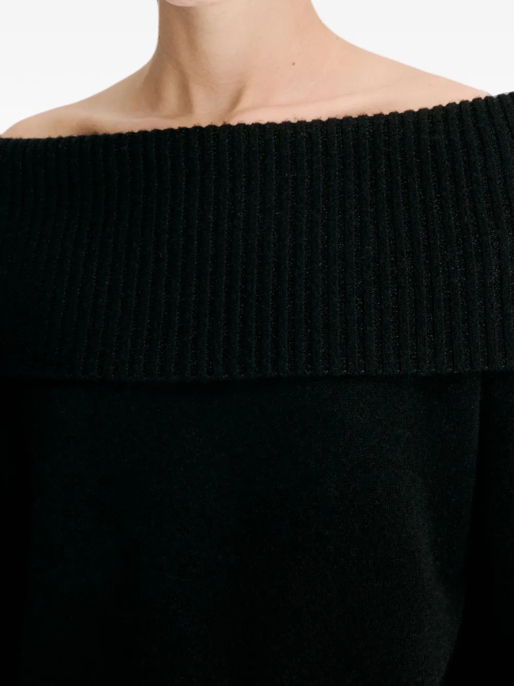 LouLou de Saison Sibyl off-shoulder trui Zwart
