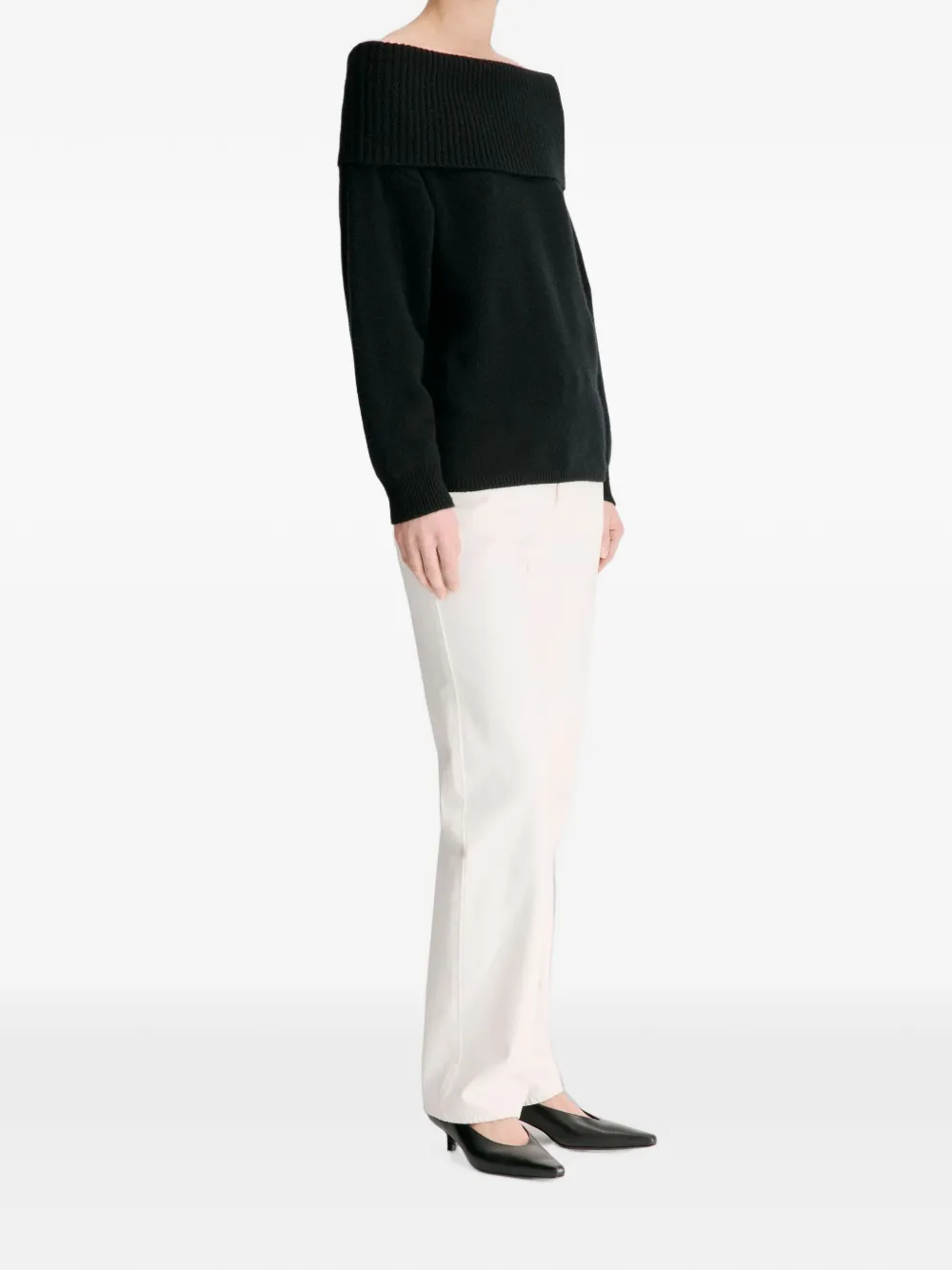 LouLou de Saison Sibyl off-shoulder trui Zwart