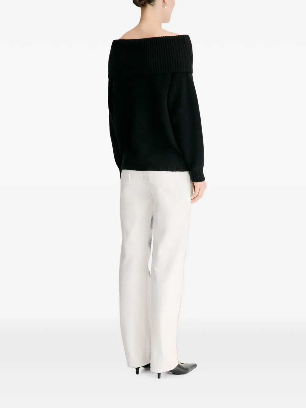 LouLou de Saison Sibyl off-shoulder trui Zwart