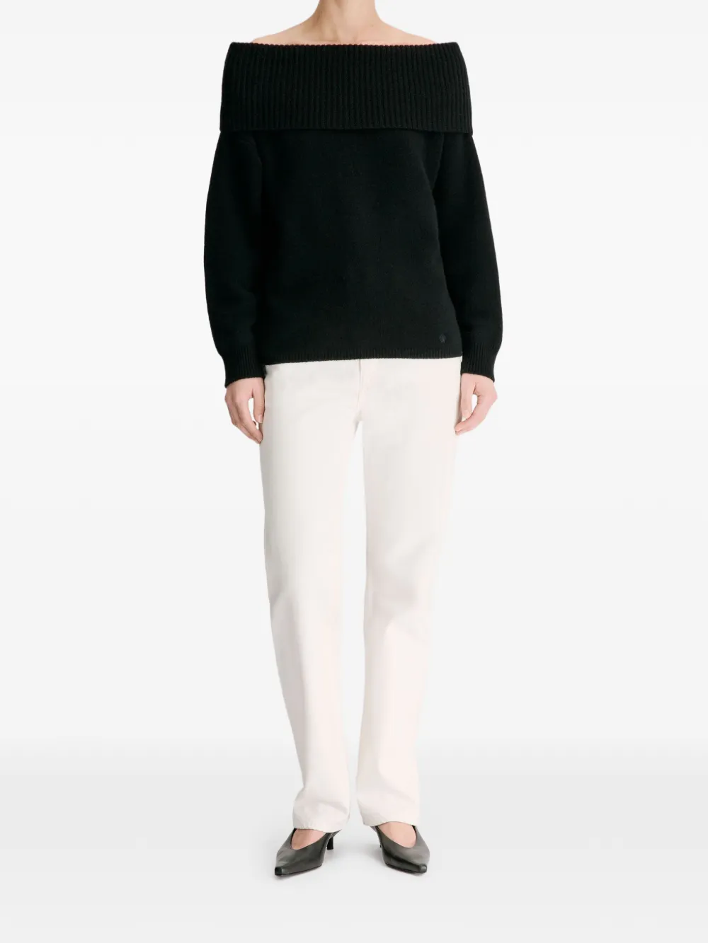 LouLou de Saison Sibyl off-shoulder trui Zwart