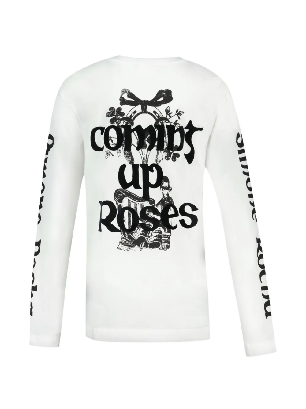 Simone Rocha Coming Up Roses T-shirt met lange mouwen Wit