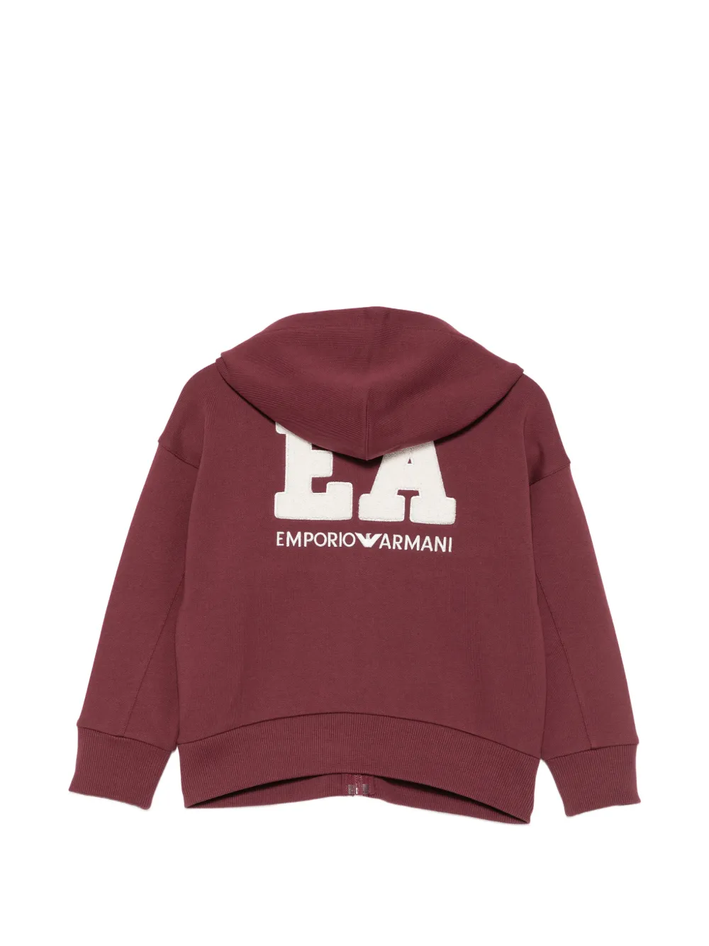 Emporio Armani Kids Hoodie met geborduurd logo en rits Rood