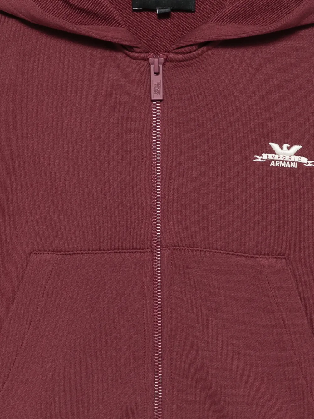 Emporio Armani Kids Hoodie met geborduurd logo en rits Rood