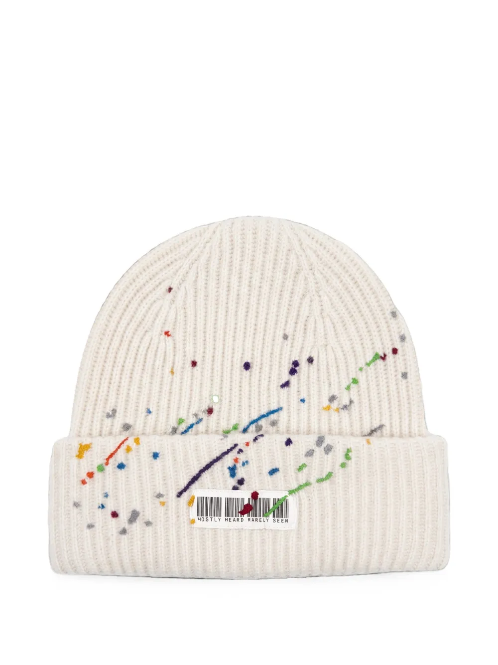 Mostly Heard Rarely Seen Whiplash Barcode beanie hat
