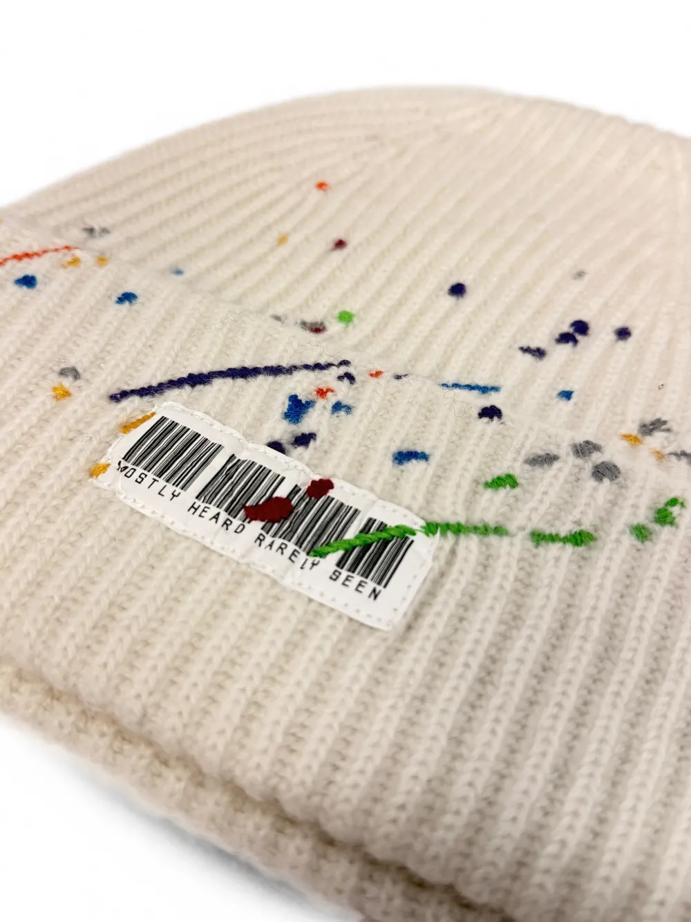 Mostly Heard Rarely Seen Whiplash Barcode muts Beige