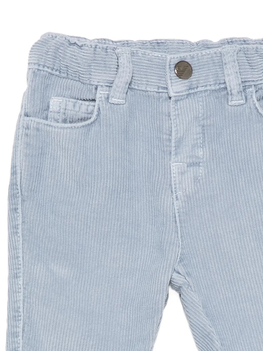 Emporio Armani Kids Broek met ribfluwelen effect Blauw