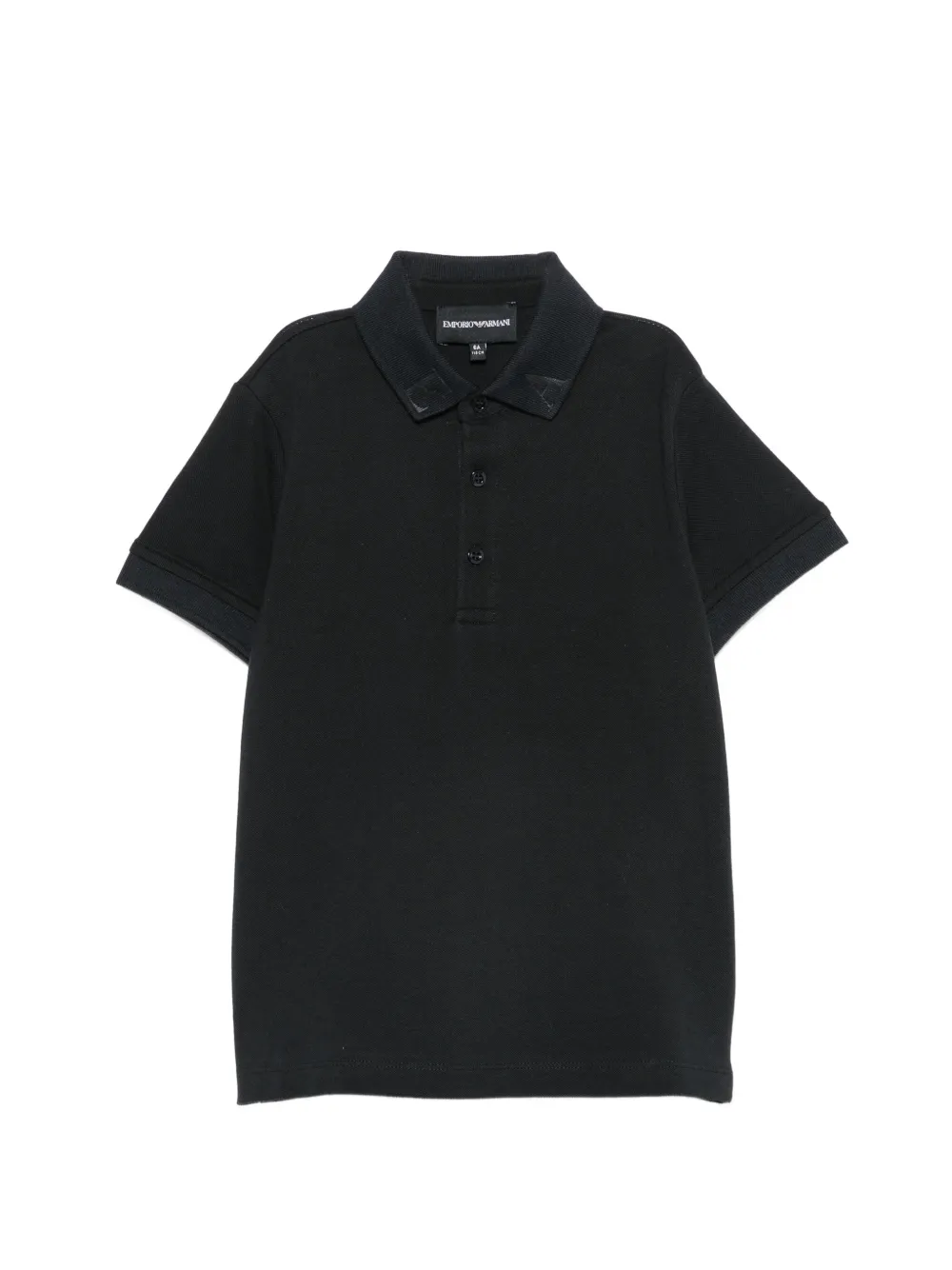 Emporio Armani Kids logo-print piqué polo shirt - Nero