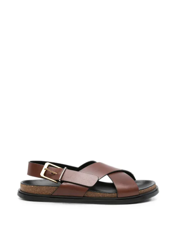 The Row Buckle Sandals in Brown