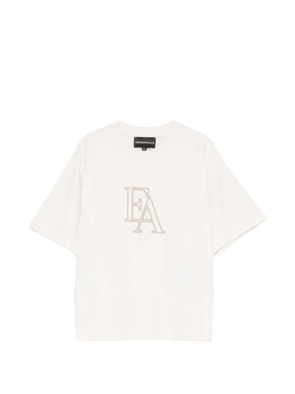 Emporio Armani Kids logo-embroidered T-shirt - Toni neutri