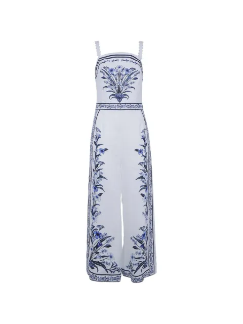 FARM Rio floral-print linen jumpsuit