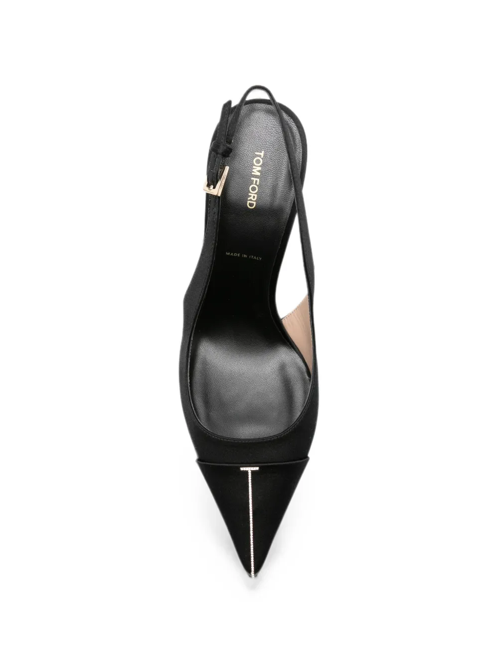 TOM FORD crystal-embellished slingback pumps Zwart