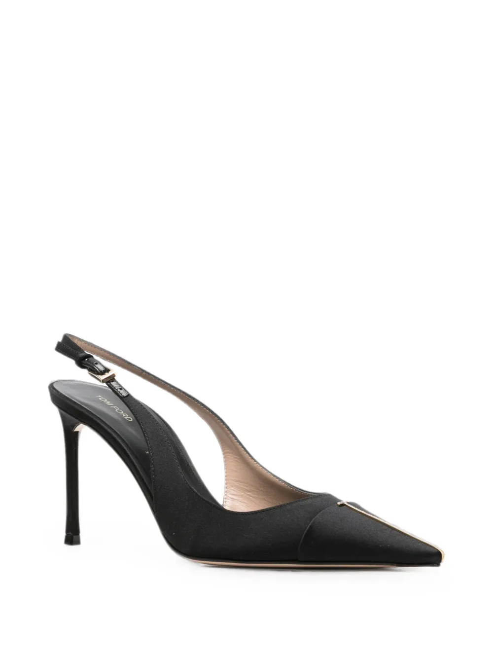 TOM FORD crystal-embellished slingback pumps Zwart