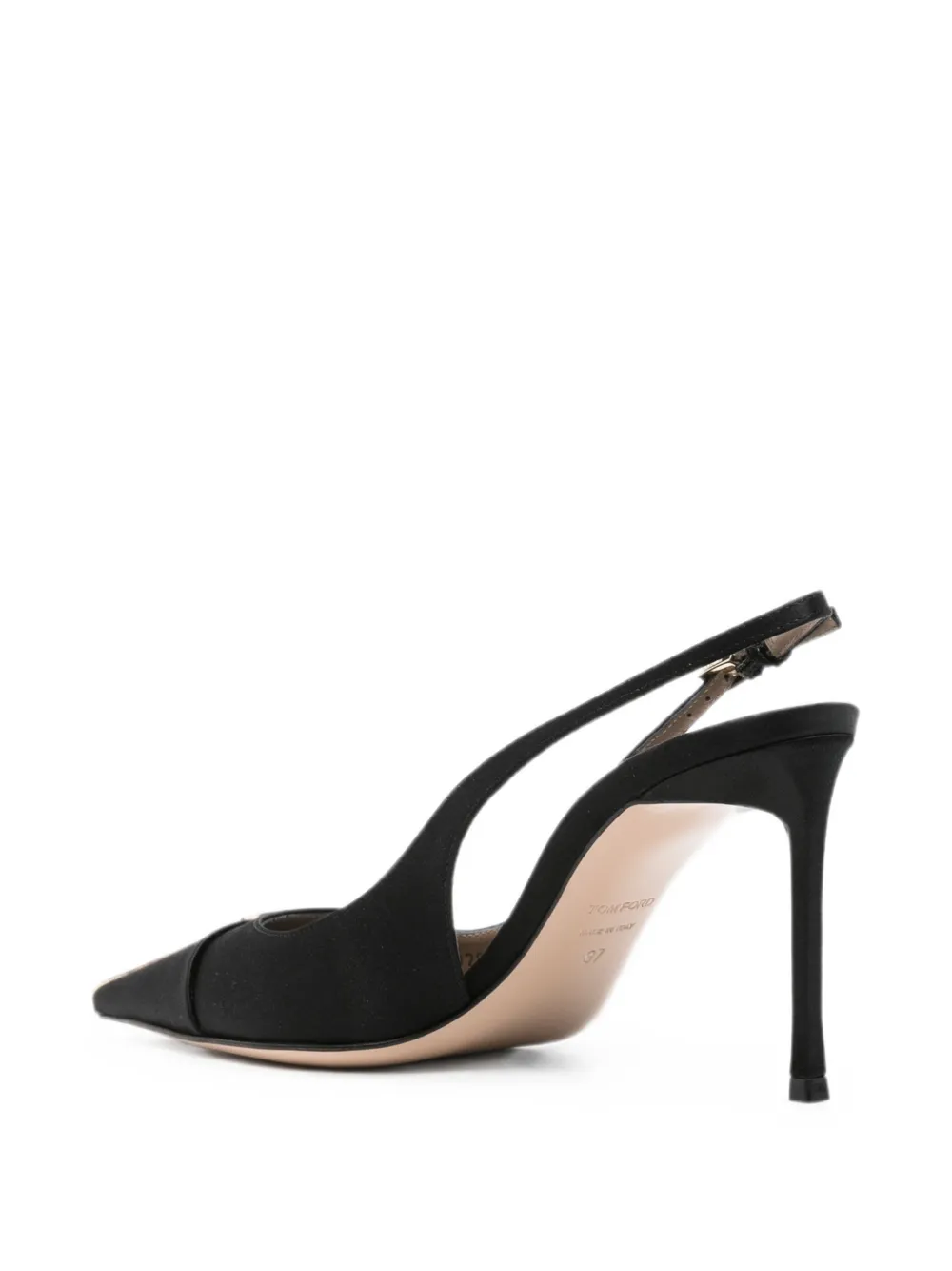 TOM FORD crystal-embellished slingback pumps Zwart