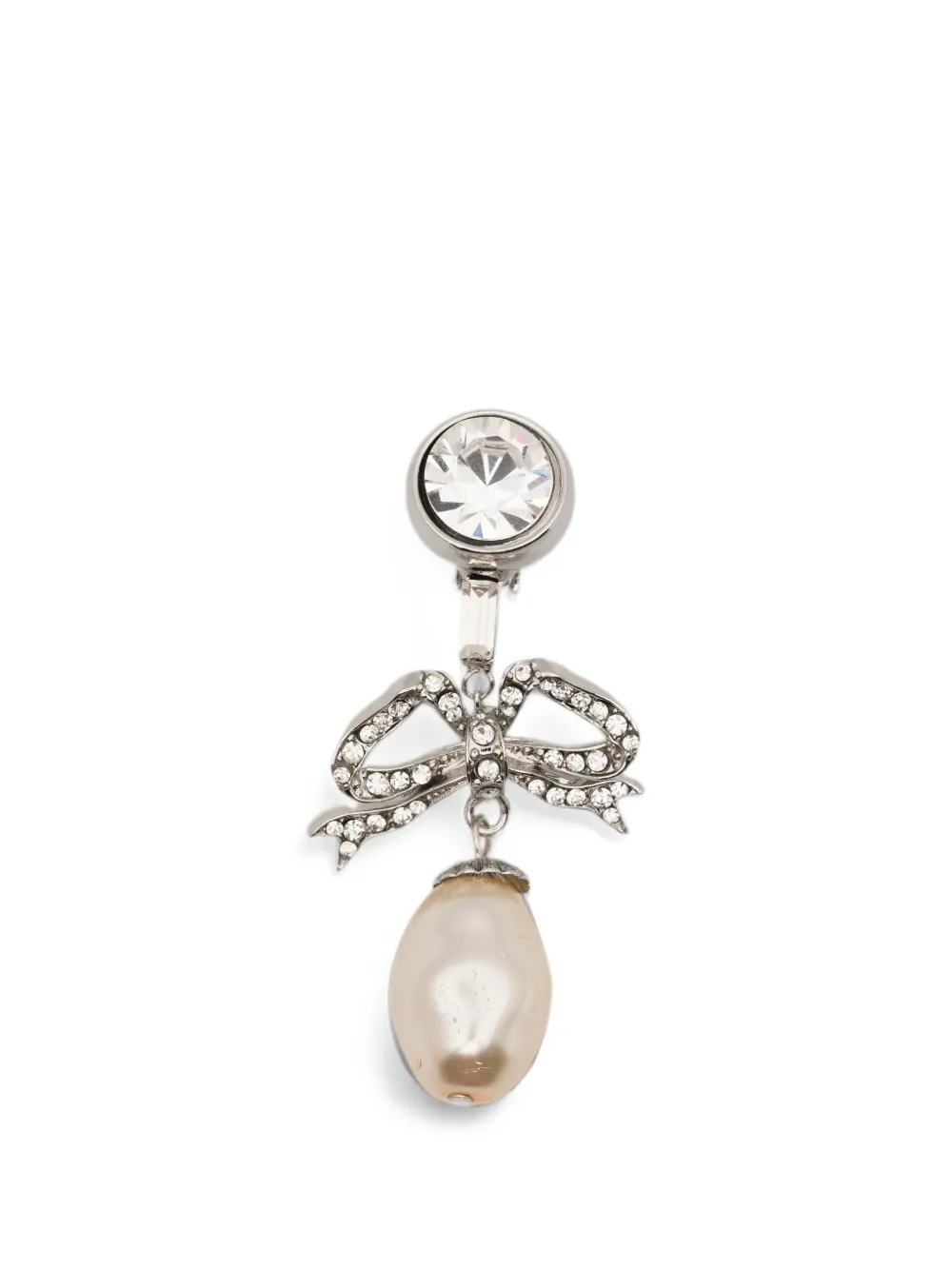 Nº21 bow-detail faux-pearl earrings - Silber