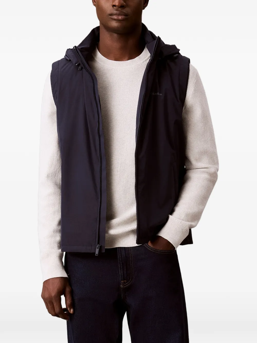 Calvin Klein Bodywarmer met capuchon Blauw