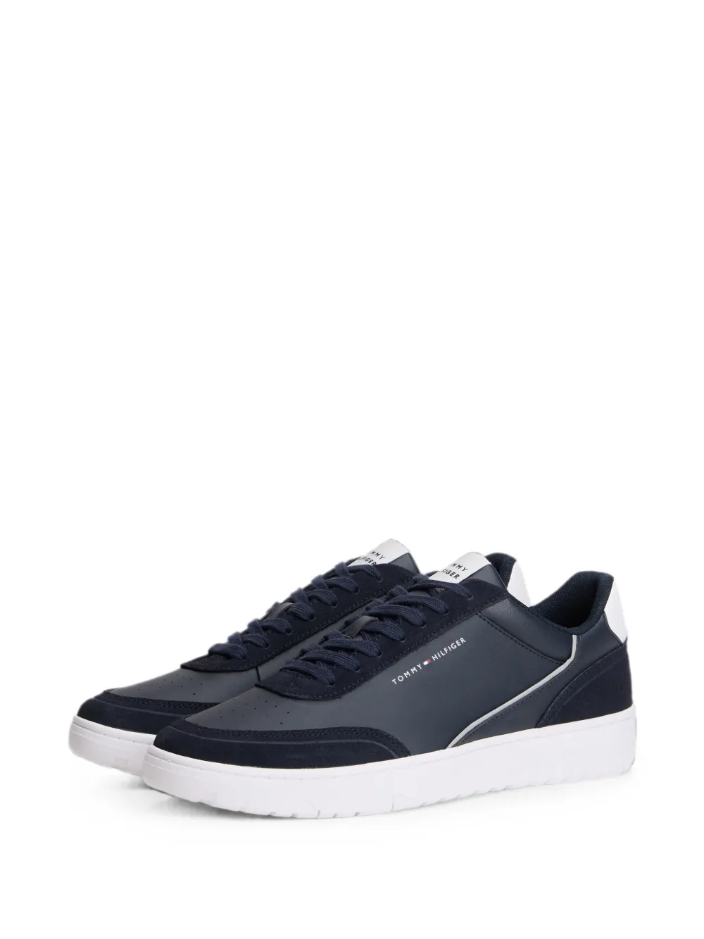 Tommy Hilfiger logo-print panelled sneakers Blauw