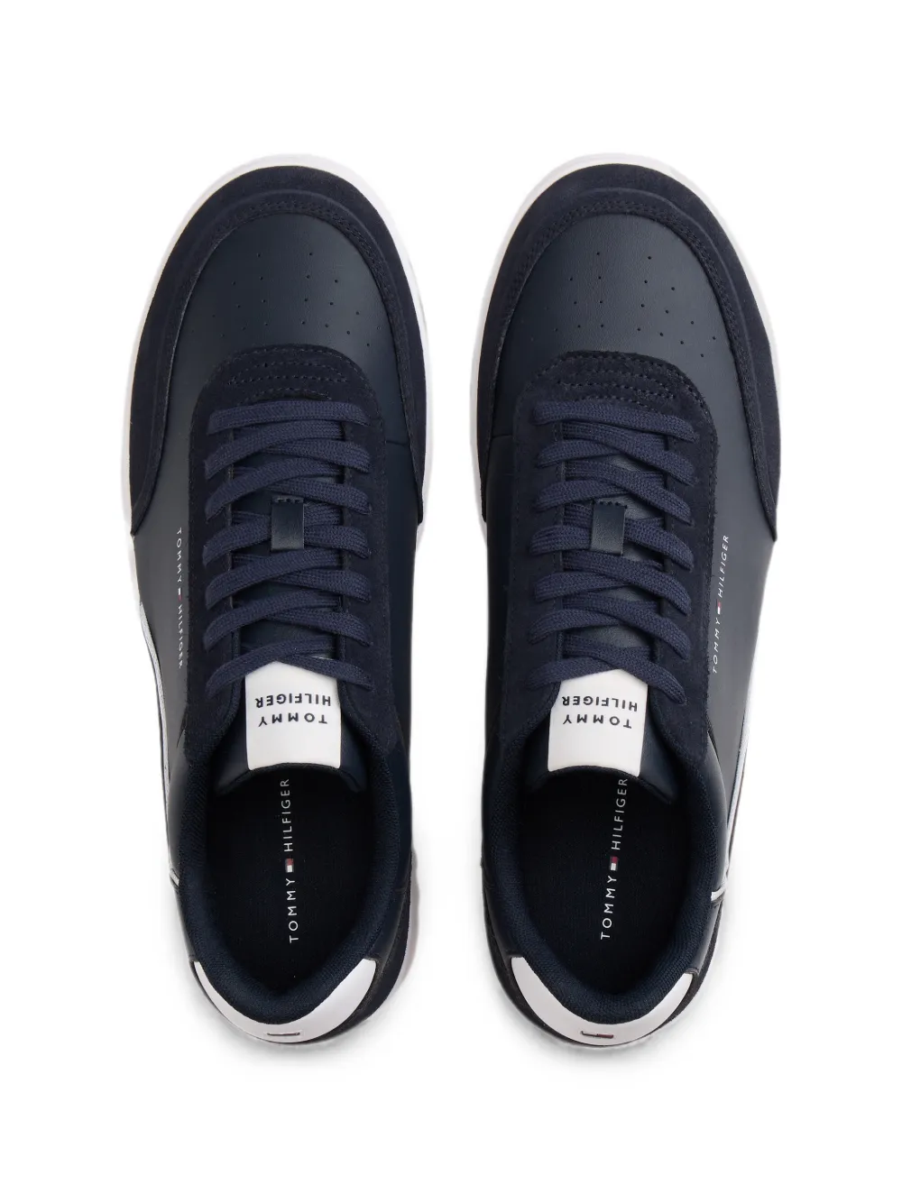 Tommy Hilfiger logo-print panelled sneakers Blauw
