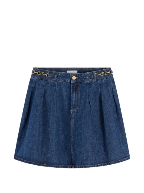Tommy Hilfiger pleated logo-plaque mini skirt