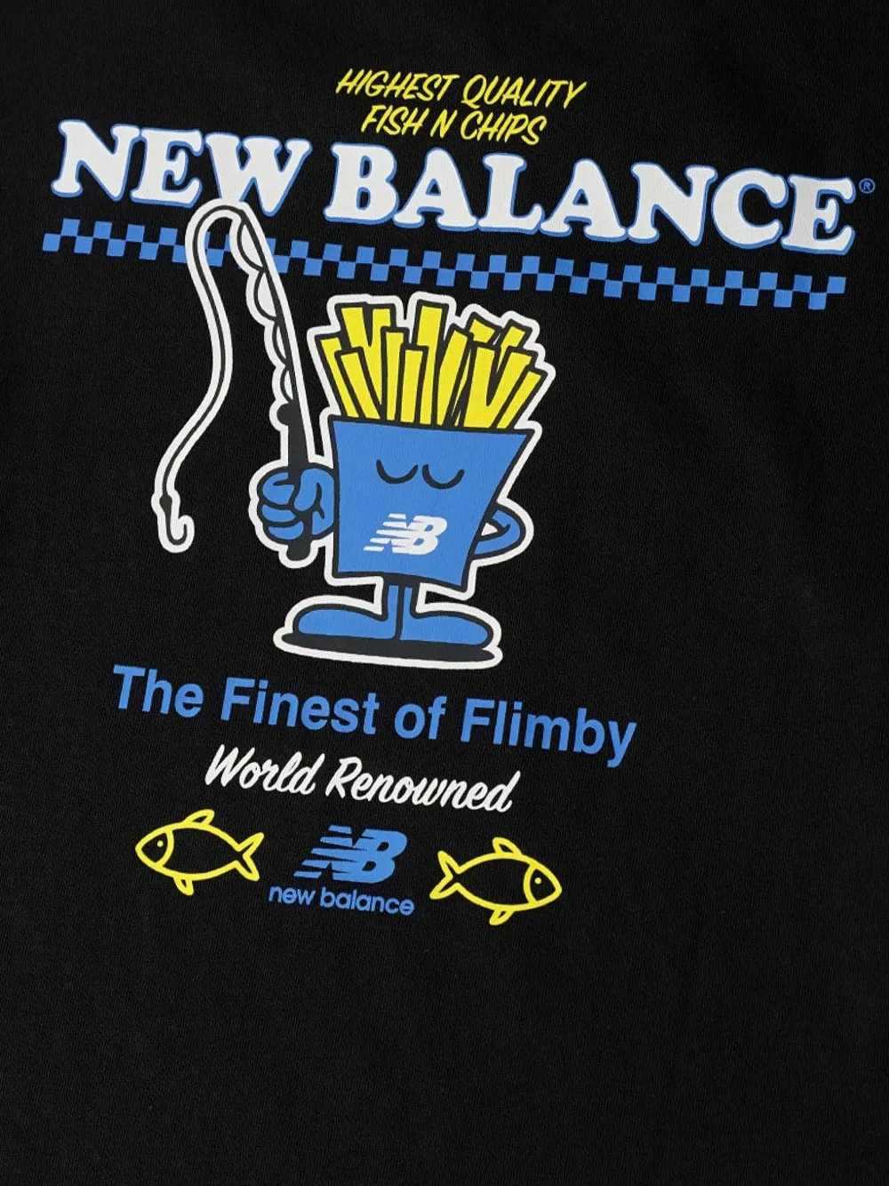 New Balance Fish And Chips graphic-print T-shirt Zwart