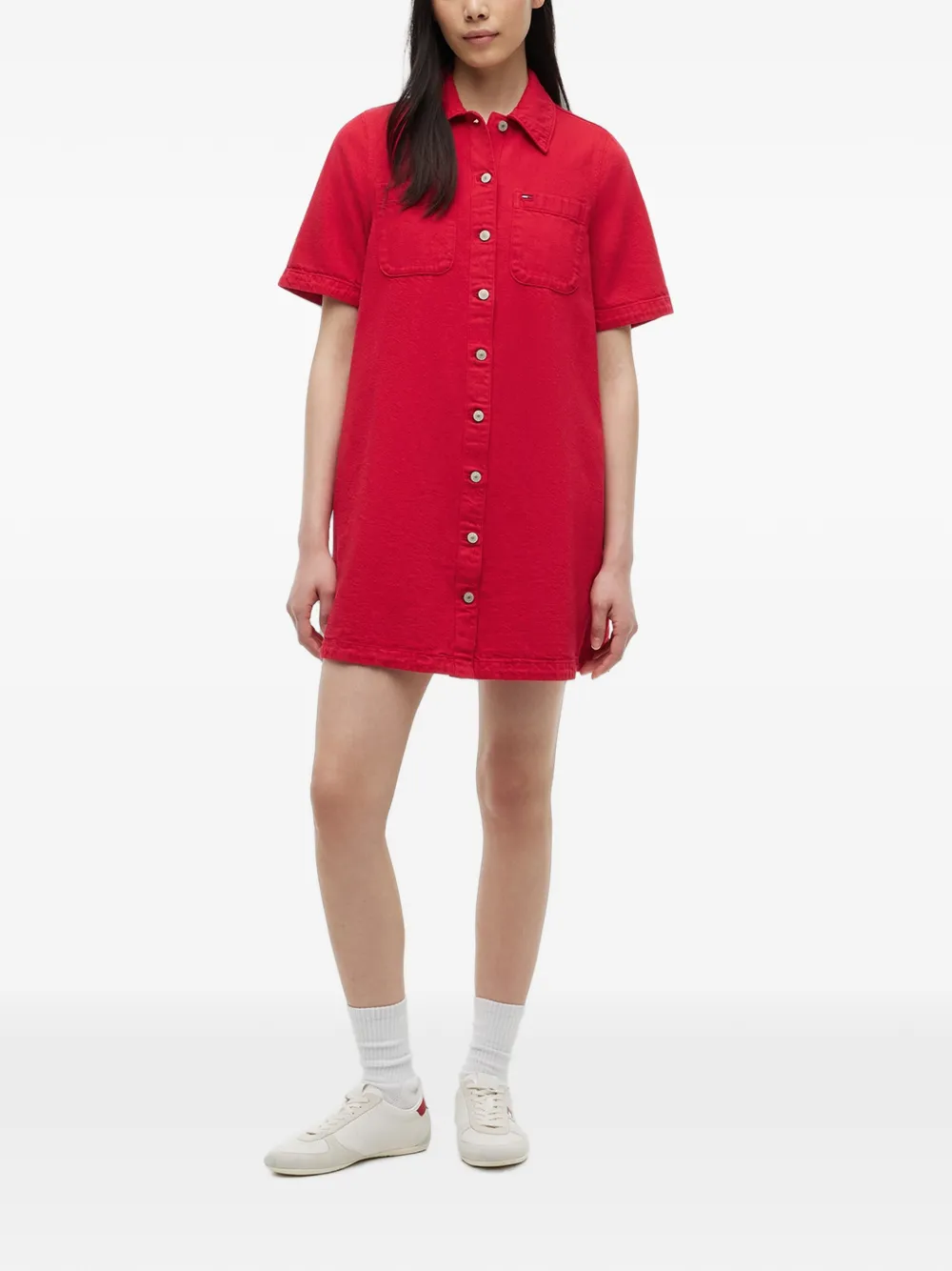 Tommy Hilfiger Mini-jurk met korte mouwen Rood