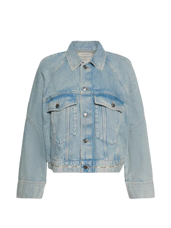 Calvin Klein Acid-wash Buttoned Denim Jacket in Blue