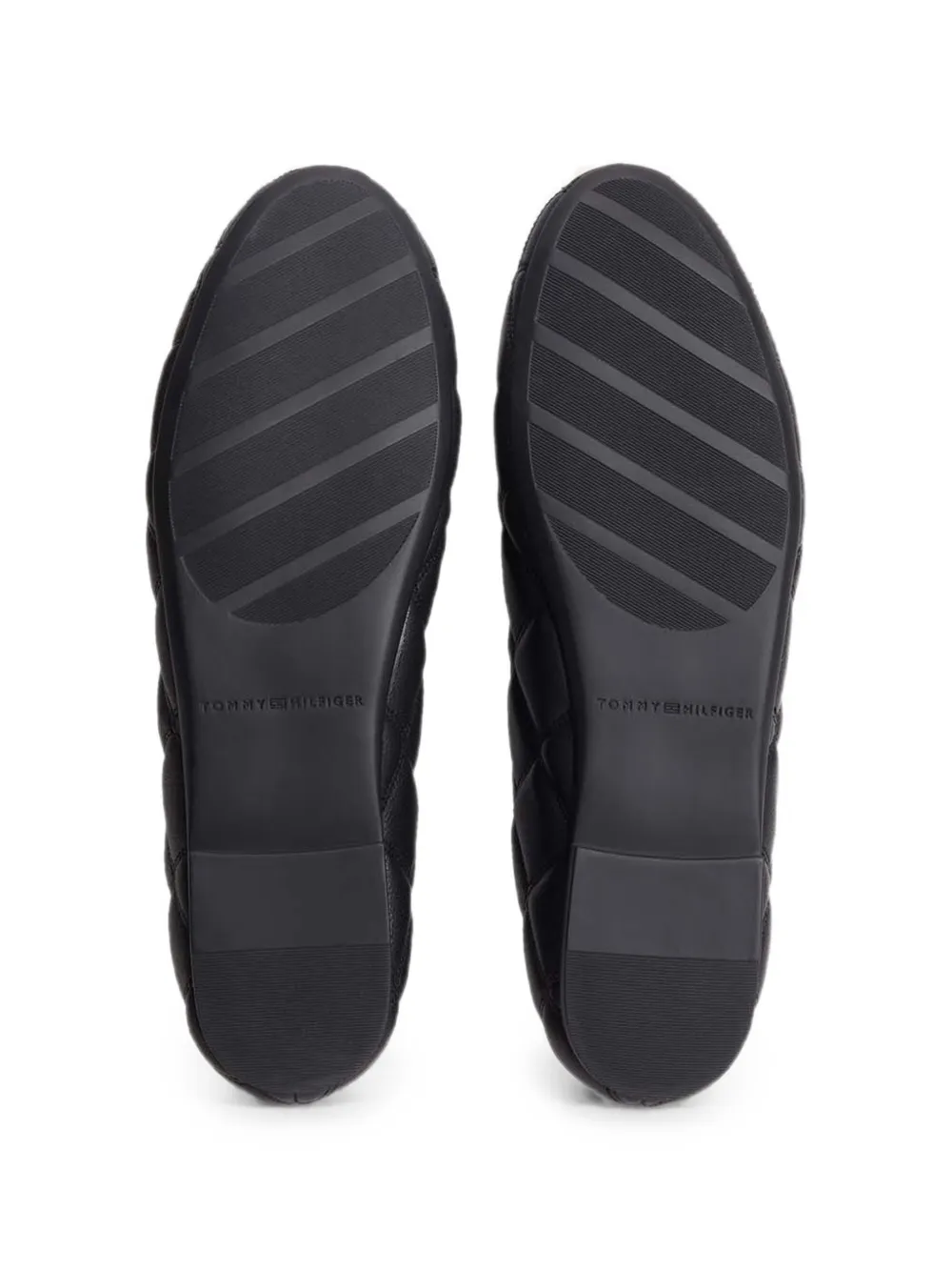 Tommy Hilfiger quilted logo-plaque ballet flats Zwart