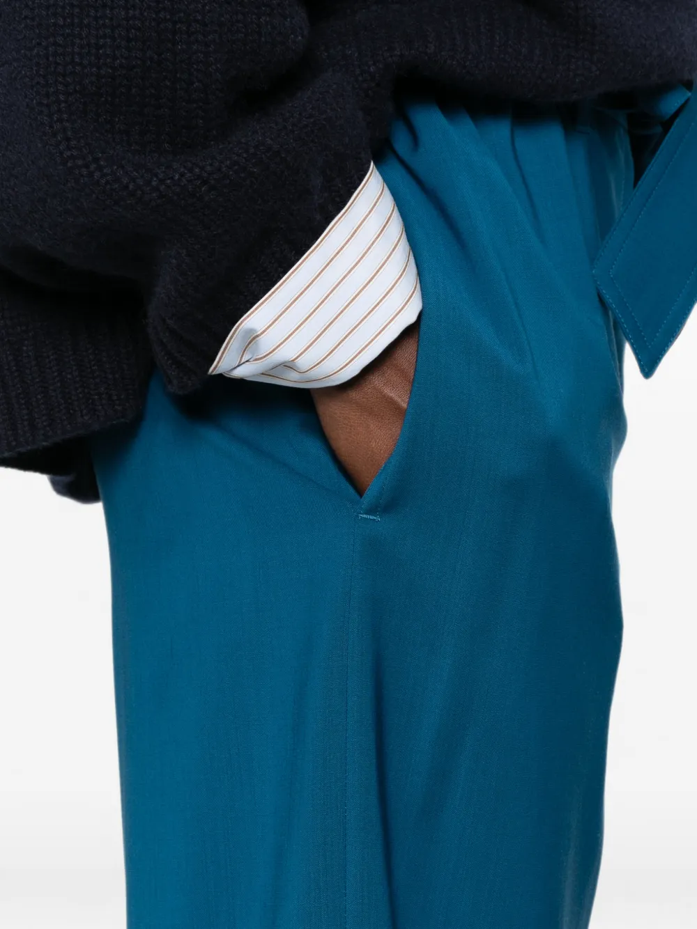 Max Mara Broek met wijde pijpen Blauw
