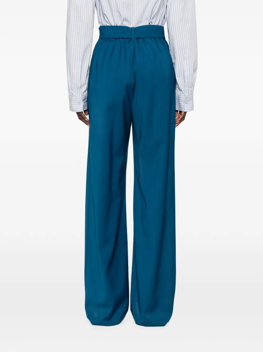 Max Mara Broek met wijde pijpen Blauw