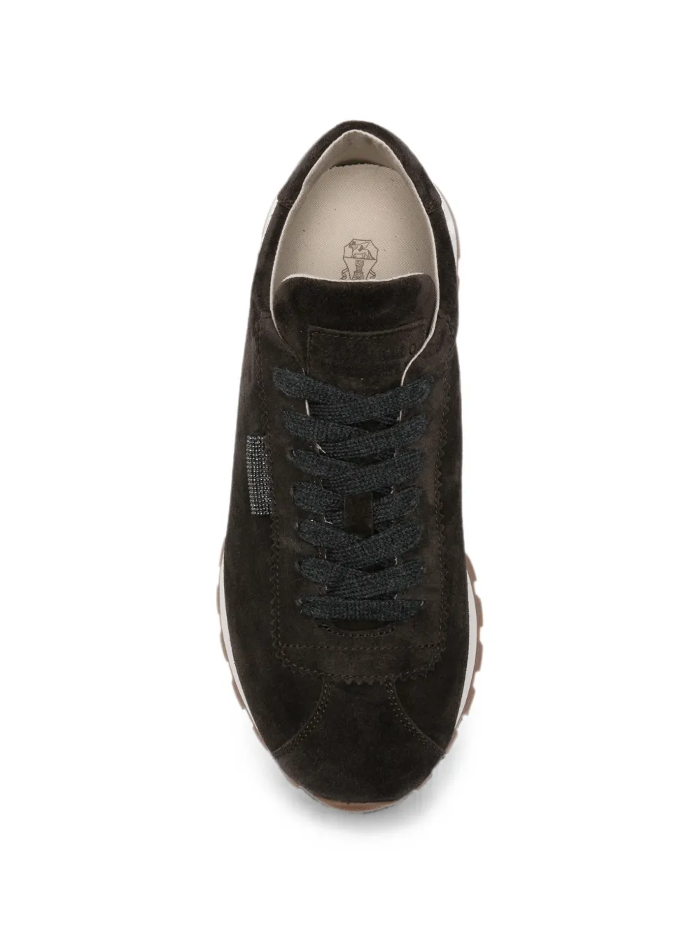 Brunello Cucinelli Monili-detail suede sneakers Bruin
