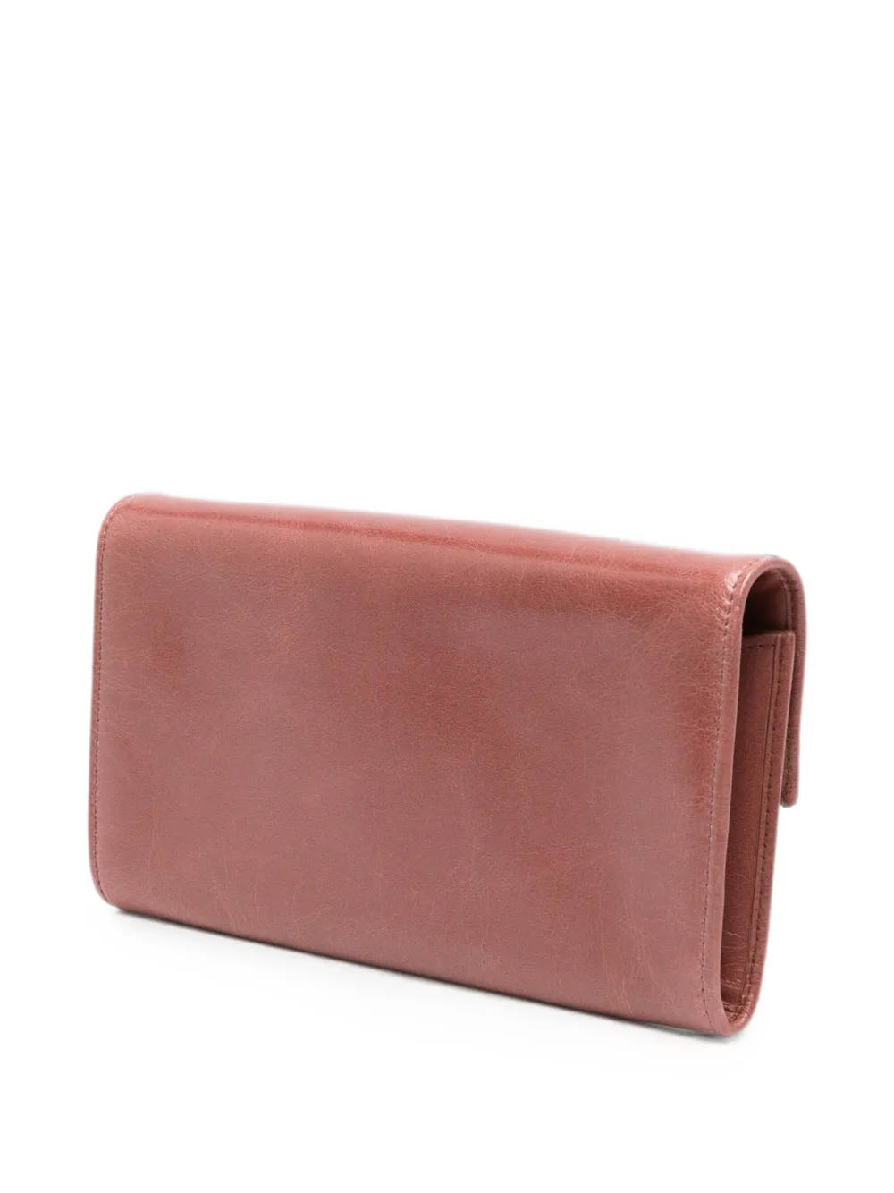 Miu Leren clutch met logo Roze